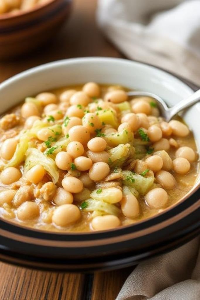 Crockpot Cabbage and White Beans