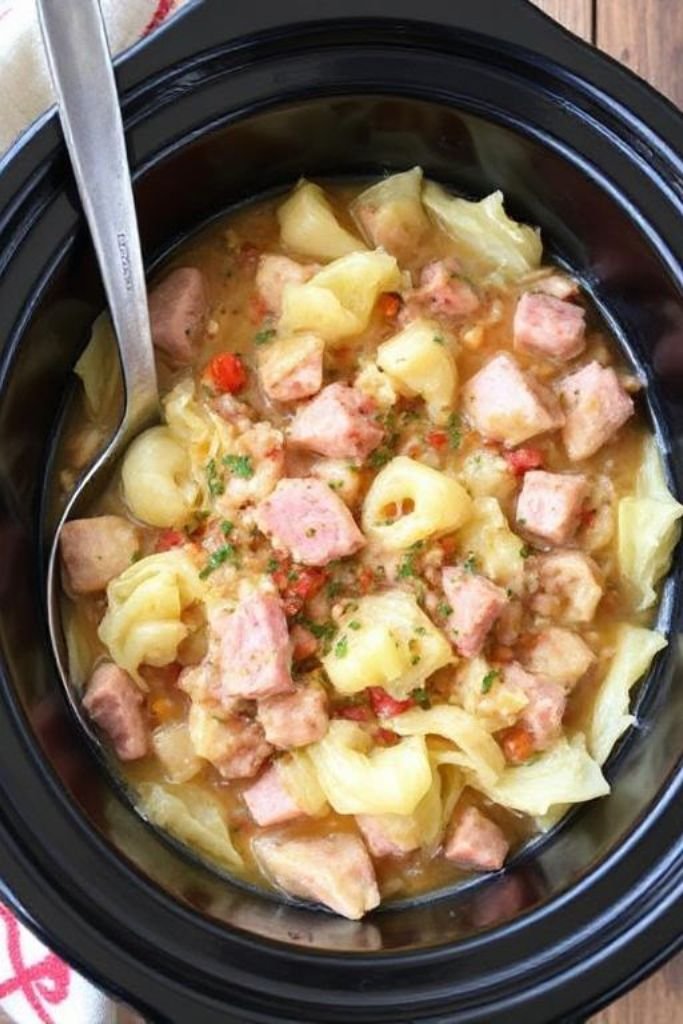 Crockpot Cabbage with Ham
