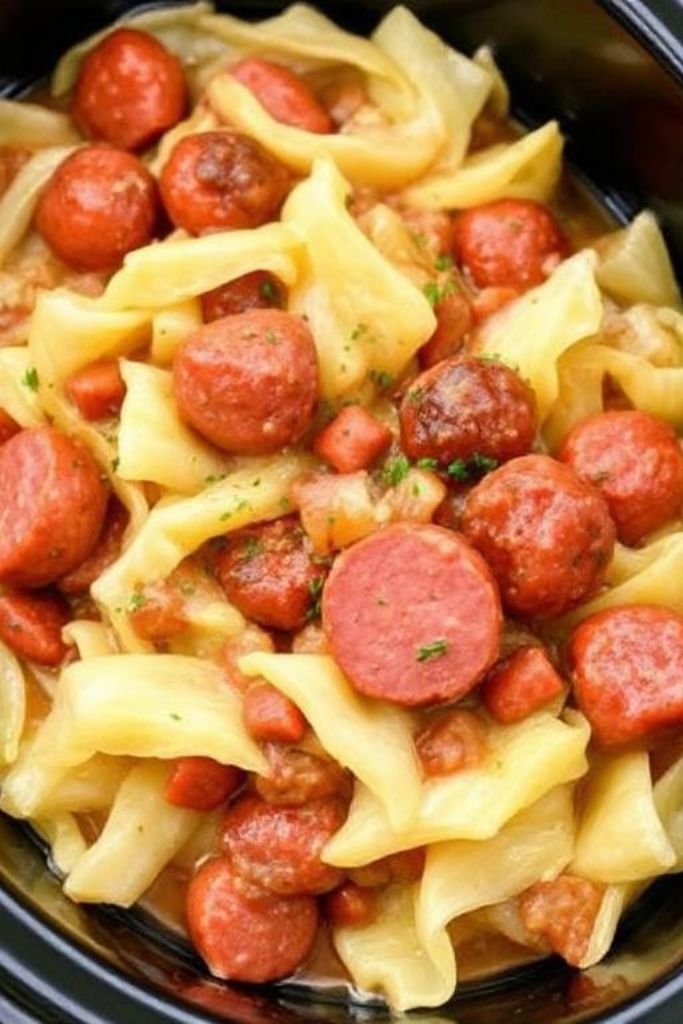 Crockpot Cabbage with Kielbasa