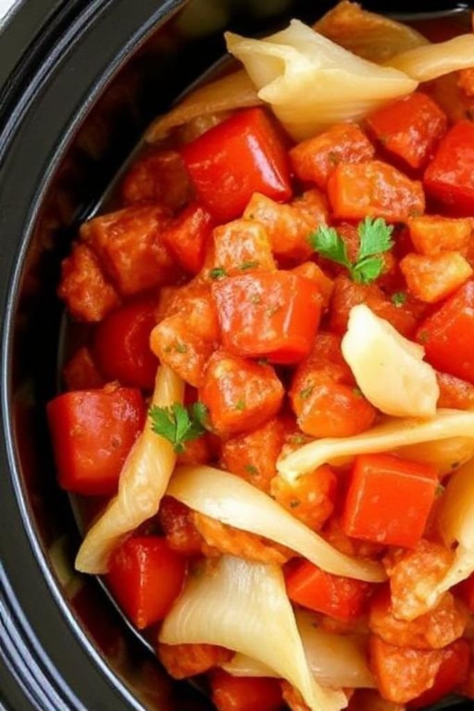 Crockpot Cabbage with Tomatoes