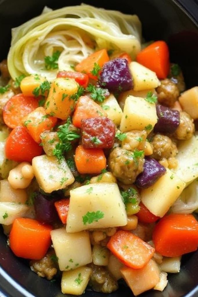 Crockpot Cabbage with Vegetables and Herbs