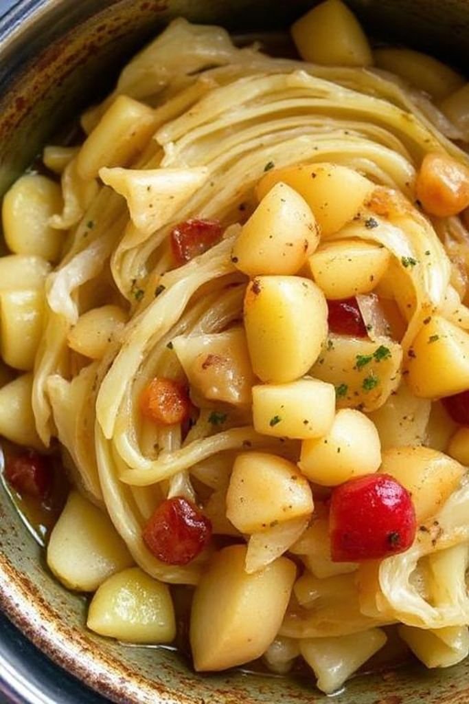 Slow Cooked Cabbage with Apples