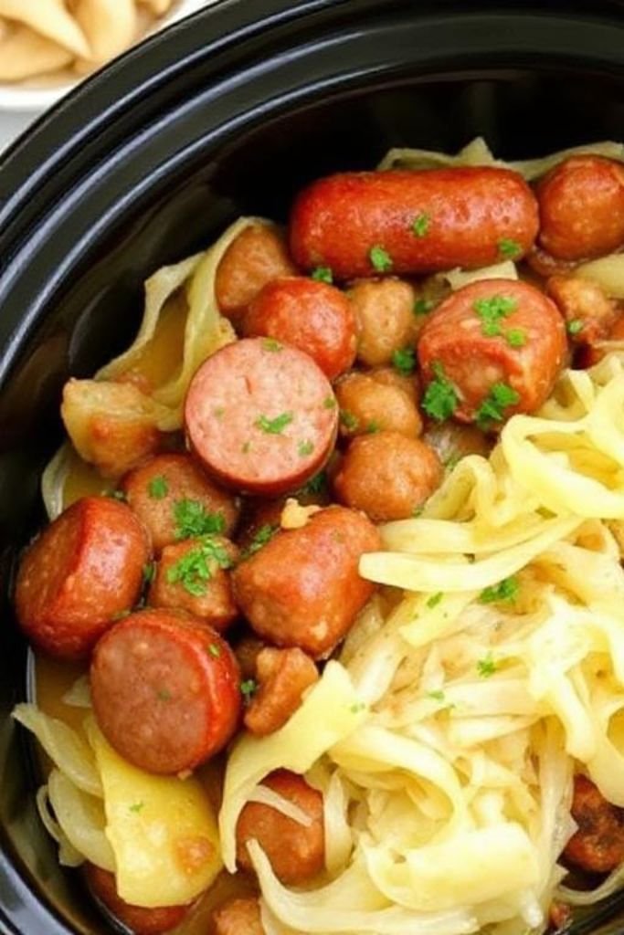 Slow Cooker Cabbage and Sausage